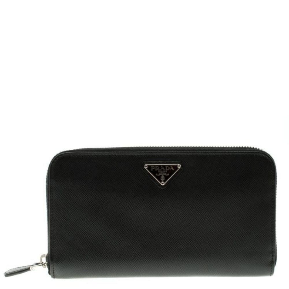 Prada Saffiano Leather Zip Around Wallet Black - Picture 6 of 13
